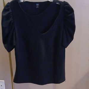 Elegant Black Puff Sleeve Blouse